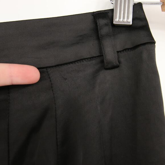 Vince Camuto Dress Pants Black Wide Leg Front Pleat Satin Trouser Pant Size 14W - Picture 9 of 16